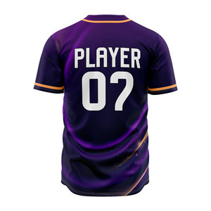 Maillot de baseball personnalisé pour hommes, sublimation intégrale, chemise à boutons, vêtements d'équipe, respirant, séchage rapide, vêtements de sport performants, fournisseur OEM - Product Image 2