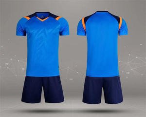 Ensemble de maillots de football pour hommes avec shorts, polyester respirant, vêtements de sport pour adultes, impression par sublimation, design col en V, plusieurs couleurs - Product Image 6