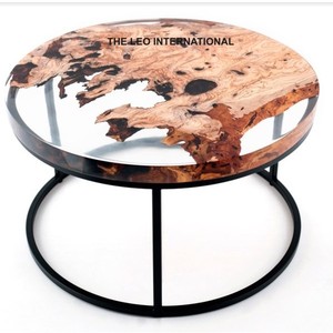 Produit artisanal, table en métal avec plateau en résine, meubles de style unique, table basse, décoration de la maison, moderne - Product Image 1