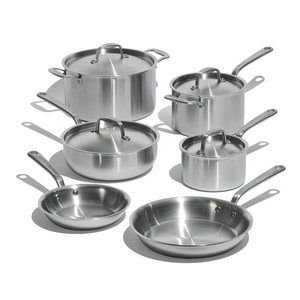 Wholesale Commercial Kitchen Cooking <b>Pans</b> and Pots Set Triply Stainless Steel Cookware Set Mirror Polished <b>Induction</b> Use Set - Product Image 6