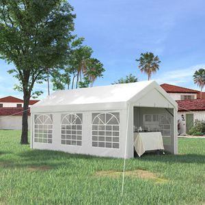 Tendone Portatile 6x3 m Grande per Esterni con Pareti Laterali Rimovibili e Finestre, Ideale per Feste, Parcheggio Auto e Riparo - Product Image 2
