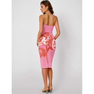 2025 à la mode sans bretelles été Tube imprimé moulante robes de soirée pour reine femmes longue fête Club vacances tenues vêtements - Product Image 4