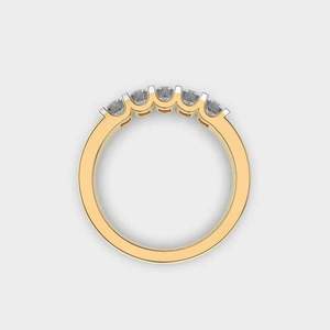 Bague unisexe classique en or et argent 18 carats, style hip-hop, avec cinq pierres, diamants simulés taillés, idéale pour mariage, anniversaire, bijou élégant, idée cadeau - Product Image 3