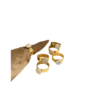 Gold Plated Metal Designer Napkin Ring Round Shape for Weddings Receptions Dinner <b>Party</b> <b>Table</b> Decoration Napkin Holder - Product Image 4
