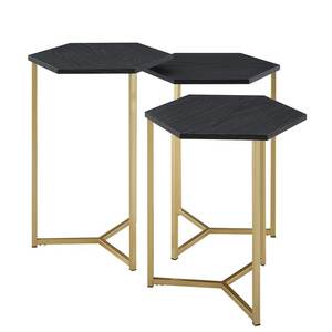 Juego de 2 Mesas Nido de Metal con Acabado Dorado Premium y Tapa de Vidrio Templado, Mesas Centrales Elegantes para Decoración de Sala de Estar - Product Image 6