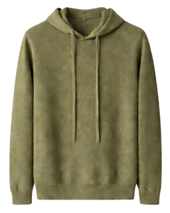 Sudadera con Capucha Personalizada para Hombre, Color Verde Oliva, de Algodón y Felpa, Manga Larga, Informal, con Capucha con Cordón Ajustable, Ropa de Calle para Invierno - Product Image 1
