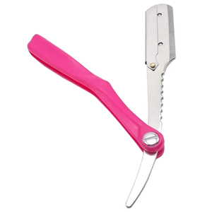 Navaja de Afeitar de Hoja Recta con Mango Rosa de Calidad Premium, Bajo MOQ, Cuchilla Única, Cuchillo Plegable Duradero, Herramienta de Afeitado Manual con Logotipo Personalizado, OEM - Product Image 1