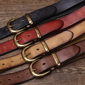 Custom <b>Men's</b> Vintage Distressed Genuine Leather Pin Buckle <b>Belt</b> Jeans Western OEM - Product Image 5