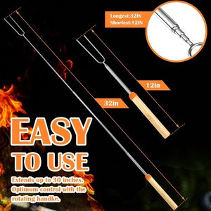 Kit per Falò da Campeggio con Spiedi per Marshmallow da 32 Pollici, Accessori per Falò, Spiedini per S'mores, Spiedini per Hot Dog - Product Image 4