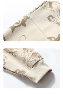 Customizable Oversize Cotton Fleece Pullover Sweatshirt Hooded Collar Plaid Pattern Pocket for Unisex Winter Wear - Product Image 2