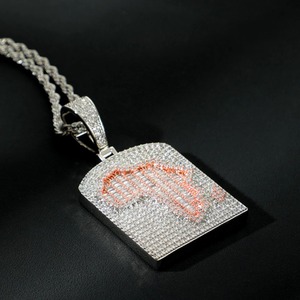 Pendentif Afrique en diamant baguette serti de pierres |   Collier Teg Bling Africa |   Collier pour homme |   Pendentif Carte d'Afrique 3D |   Bijoux Hip Hop - Product Image 4