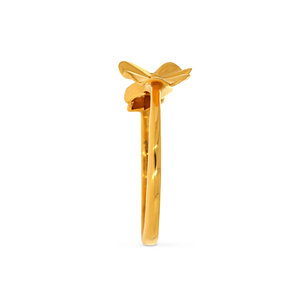 Bague Fleur et Bouton Dorée Golden Blossom Grace Plaqué Or pour Femme – Élégante, Inspirée de la Nature, Minimaliste, Tendance - Product Image 4