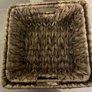 Wholesale Woven Water Hyacinth Nesting Storage <b>Baskets</b> with Handles for <b>Shelf</b> & Home Decor Gift <b>Basket</b> from Vietnam - Product Image 3