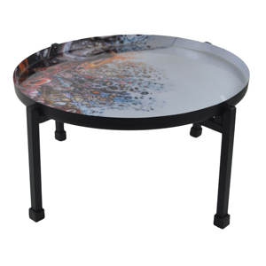 Assiettes à collation rondes imprimées de style moderne et luxueux, en métal écologique, avec support pour la décoration de table - Product Image 3