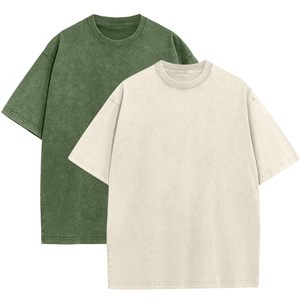 เสื้อยืดโอเวอร์ไซส์ผู้ชาย สีพื้น แขนสั้น สไตล์วินเทจ ผ้าเจอร์ซีย์ระบายอากาศ ทรงปกติ สวมใส่สบาย - Product Image 6