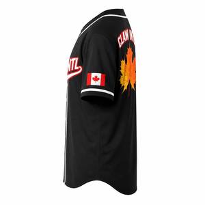 Maillot de baseball noir à manches courtes, boutonné sur le devant, anti-humidité, unisexe, pour adulte, avec impression du nom de l'équipe, 100 % polyester, anti-UV - Product Image 6