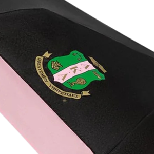 AKA Automatic Mini Hurricane <b>Umbrella</b> <b>Windproof</b> Folding Travel <b>Umbrella</b> Black Pink Embroidered Crest Compact Design - Product Image 6