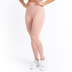 Ensemble de yoga 2 pièces pour femme, taille haute, uni, léger, en Spandex/Polyester, pour fitness et gym, avec ceinture élastique - Product Image 6