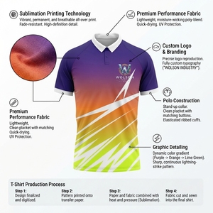 Wholesale Silk Screen Printing Custom Logo Front <b>Turtleneck</b> Short Sleeve <b>Men's</b> 100% Polyester Athletic Wear Lightweight - Product Image 6