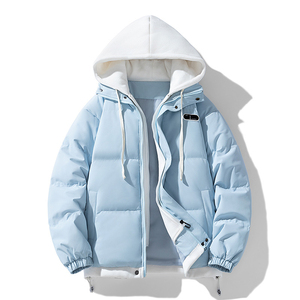 Chaqueta Acolchada con Capucha para Invierno, Unisex, Gruesa, de Algodón y Poliéster, Resistente al Viento, con Cierre, Informal, Holgada - Product Image 6