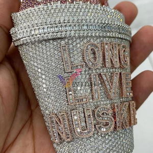 Pendentif Moissanite pour hommes personnalisé en usine bijoux glacés VVS Moissanite diamants chaîne cubaine pendentif Hip Hop nom personnalisé 3D - Product Image 1