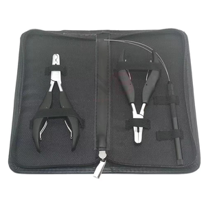 Kit d'outils professionnels pour extensions de cheveux avec étui en cuir, instruments en acier inoxydable et en métal, taille personnalisée - Product Image 3