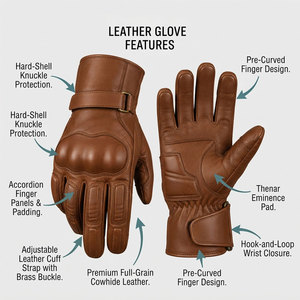 Gants de moto à doigts pré-courbés, en cuir de qualité supérieure, sans odeur, pour les passionnés de course, gants personnalisés - Product Image 3