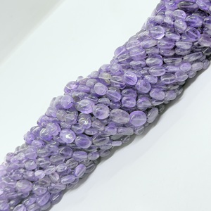 Natural <b>Amethyst</b> Handmade Gemstone Beads Oval Shape Smooth Loose Beads Strand for Jewelry Making 16 Inches Wholesale Supplier - Product Image 3