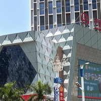 Panneau de façade en aluminium diamanté 3D personnalisé, revêtement mural en aluminium plissé géométrique pour l'extérieur des bâtiments