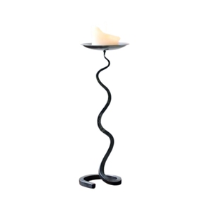 Candelabro de metal ondulado nórdico, candelabro creativo de hierro negro, elegante adorno abstracto para mesa, decoración para sala de estar - Product Image 1