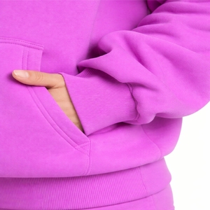 Sudadera con capucha para mujer, de color liso, cómoda, de forro polar, con bolsillo frontal, de calidad premium, tela suave. - Product Image 5