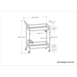 Handmade Metal Trolley Modern Bar Cart Serving Furniture Premium Quality for Home Hotel Restaurant and CateringLuxury Handmade - Product Image 3