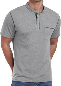 T-shirt à manches courtes de haute qualité, coupe ajustée, chemises décontractées, couleur unie, design à bordure contrastée - Product Image 4