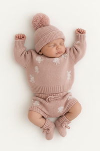 Ensemble cadeau de vêtements pour bébé, tenue en tricot doux pour nourrisson, vêtements chauds pour l'hiver, tissu confortable, production avec marquage personnalisé - Product Image 6
