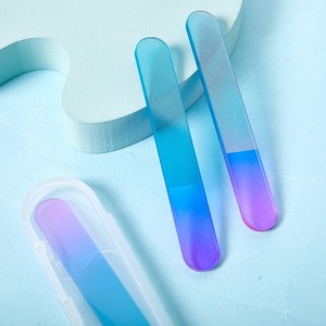 Lima de uñas desechable de acero inoxidable con degradado, con estuche de plástico, de doble cara, lavable, tipo lima de esmeril, grano 100, para manicura - Product Image 4