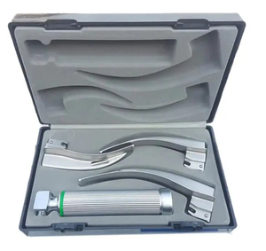 Professional & Hot Selling Fiber Optic Macintosh Laryngoscope Sets LED <b>Halogen</b> <b>Bulb</b> Mac and Miller Blade Manual Power Source CE - Product Image 5