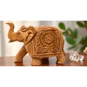 Figurine d'éléphant en bois de Sheesham artisanale - Sculpture en bois indienne en gros - Product Image 1