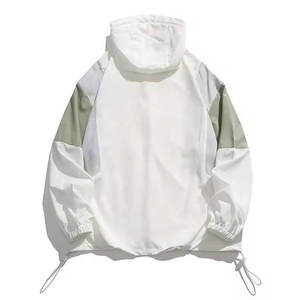เสื้อแจ็คเก็ตกันลมน้ำหนักเบาสีขาว เสื้อแจ็คเก็ตกันลมลำลองสีขาวสำหรับผู้ชาย เสื้อแจ็คเก็ตกันลมสีขาวกันน้ำ เสื้อแจ็คเก็ตกันลมสีขาวแบบมีซิป - Product Image 2