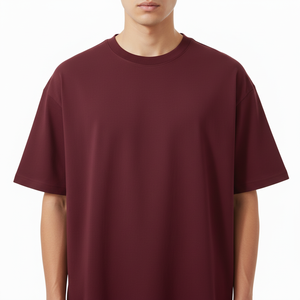 เสื้อยืดผู้ชายผ้าฝ้ายทรงโอเวอร์ไซส์ แขนสั้น ไหล่ตก พิมพ์ลายตามสั่ง เสื้อยืดลำลองพร้อมพิมพ์โลโก้ ดีไซน์ OEM - Product Image 3