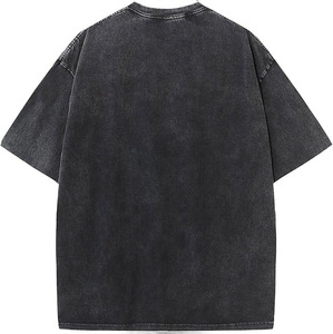Camiseta Personalizada de Corte Regular con Lavado Ácido Frontal, Algodón Grueso, Estilo Vintage Urbano para Hombre, Ecológica, Transpirable e Informal - Product Image 1