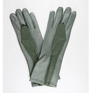 <b>Fire</b> Proof Heat Resistant Durable Pilot OEM Breathable Leather Weight Tactical Long Gauntlet Sage Green Aramid Gloves Anti-Slip - Product Image 3