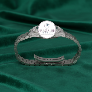 นาฬิกาเพชรหรู Pragalbh Jewels นาฬิกาโมอิสซาไนต์ หน้าปัดสีน้ำเงิน ประดับเพชรเต็มเรือน ตัวเรือนสแตนเลสสตีล ระบบออโตเมติก เครื่องกล ของขวัญสำหรับผู้ชาย - Product Image 5