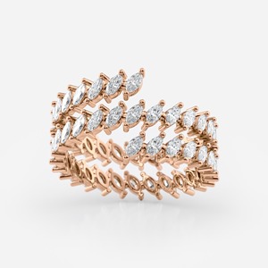 แหวนเพชรทรงมาร์คีส์ 1.17 กะรัต พร้อมวงแหวนทองคำ 14k แบบ Eternity - Product Image 3