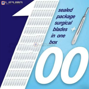 ใบมีดผ่าตัด 100 ชิ้น # 10 สำหรับด้ามจับหมายเลข ใบมีดเหล็กกล้าคาร์บอนปลอดเชื้อสำหรับการผ่าตัด 3 ใบ อุปกรณ์การแพทย์ เครื่องมือผ่าตัด - Product Image 3