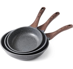 Round Nonstick Frying <b>Pan</b> With Plastic Handle Ceramic Coating For Gas <b>And</b> Induction Cooker Hand Wash Only - Product Image 6