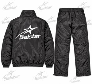 Ensemble de survêtement noir personnalisé pour homme – Veste coupe-vent et pantalon légers, imperméables, pour le sport, l'entraînement et le jogging – OEM ODM - Product Image 2