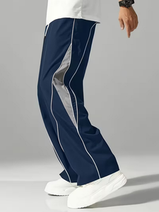Pantalon de survêtement décontracté pour homme, coupe ample, en toile de spandex/nylon, respirant, séchage rapide, taille élastique, braguette zippée, poches - Product Image 4
