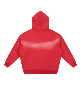 OEM ODM Sweat à capuche surdimensionné à fermeture éclair intégrale en molleton de coton épais, épaules tombantes, écologique, respirant, hiver, vente en gros - Product Image 2