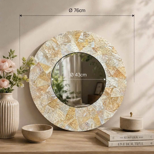 Eco Friendly Natural Shell Mosaic Art <b>Wall</b> <b>Mirror</b> Luxury Handmade Mother of Pearl Inlay Decorative Vanity <b>Mirror</b> - Product Image 5