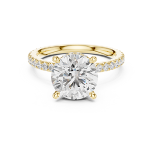 Anillo de Compromiso de Lujo con Diamante de Laboratorio de 3 Quilates, Corte Brillante Redondo, E VS1, Oro Amarillo de 14K, Certificado IGI, para Bodas y Aniversarios - Product Image 1